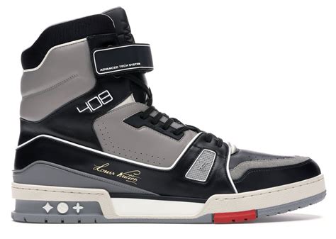 louis vuitton lv trainer sneaker boot high black grey|marble louis vuitton trainers.